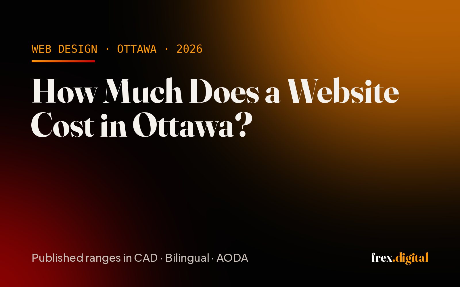 How Much Does a Website Cost in Ottawa? Published 2026 Price Ranges (CAD)