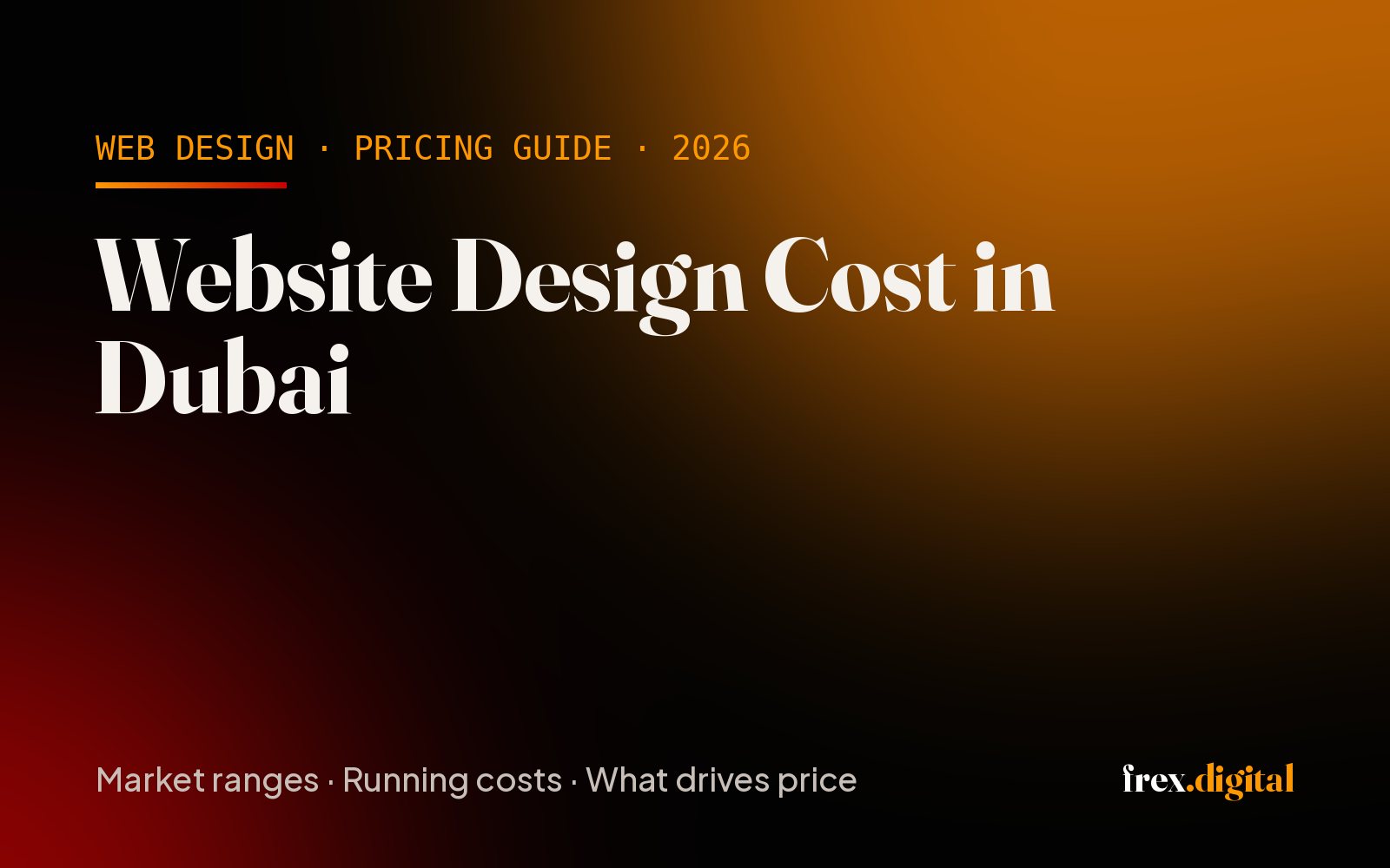Website Design Cost in Dubai (2026): Market Price Ranges and What Drives Them